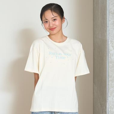 【7days】ロゴラインストーンTシャツ