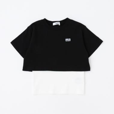 メッセージロゴ短丈Tシャツ＋タンクトップSET