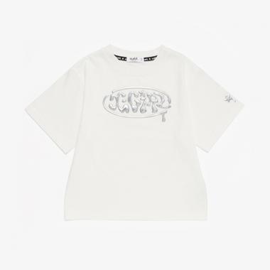 立体メタリックロゴモチーフ半袖Tシャツ