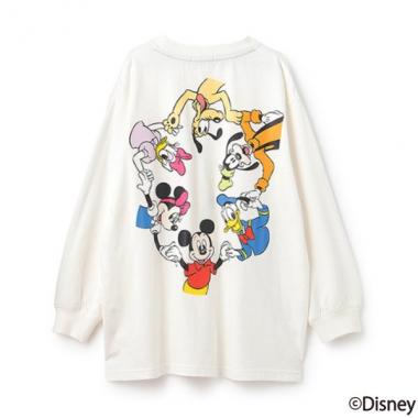 【DISNEY】ミッキー&フレンズ / バックプリント長袖Tシャツ