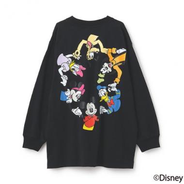 【DISNEY】ミッキー&フレンズ / バックプリント長袖Tシャツ