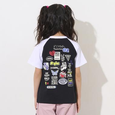 バックマルチロゴラグラン半袖Tシャツ