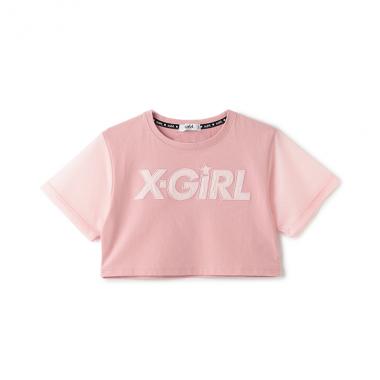 メッシュロゴショート丈半袖Tシャツ