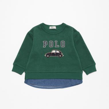 【POLO BCS】ロゴアップリケ長袖Tシャツ