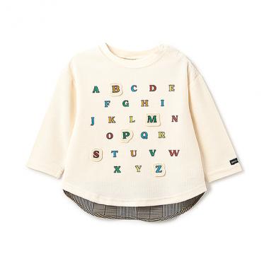 ABCアップリケ長袖Tシャツ