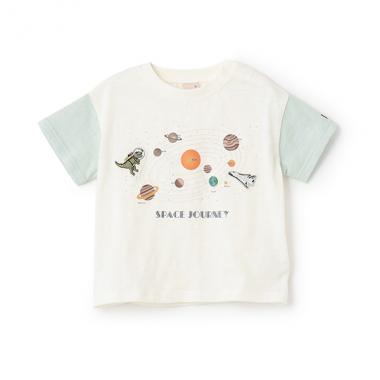 【防汚加工】宇宙グラフィック半袖Tシャツ