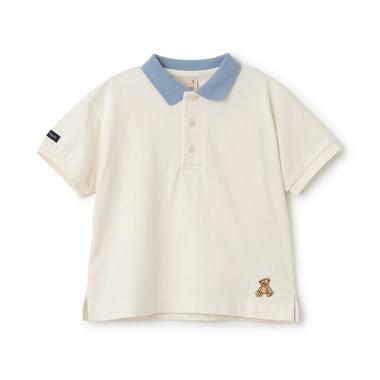 【接触冷感】ポロ衿配色半袖Tシャツ