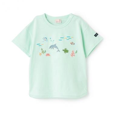 海の生き物刺しゅう半袖Tシャツ