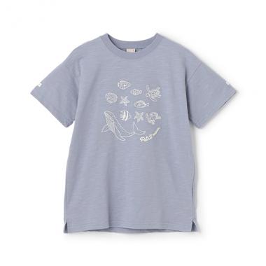 【接触冷感】海刺しゅう半袖Tシャツ(ジュニアサイズ)
