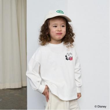 【Disney】【カイテキ天竺】ミッキーマウス/ピクニックTシャツ