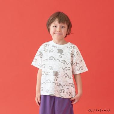 【クレヨンしんちゃん】【カイテキ天竺】総柄プリントTシャツ